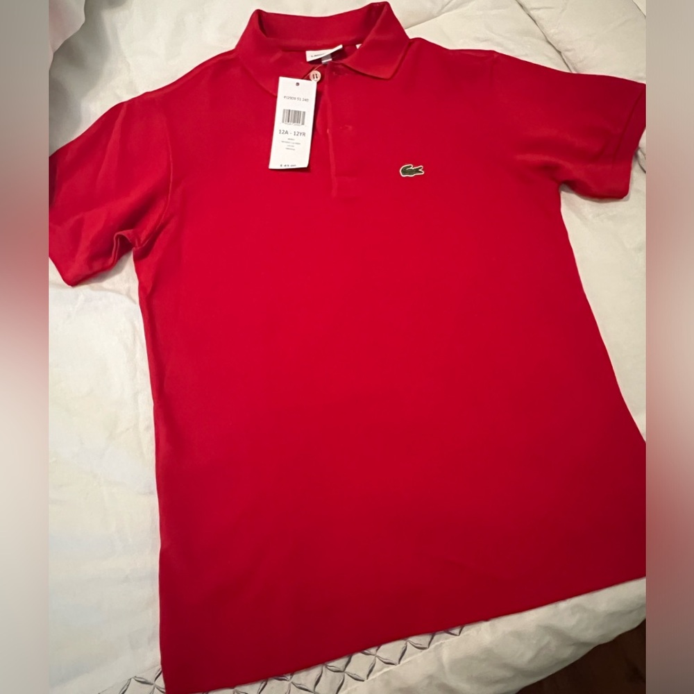 Lacoste size 12yr red